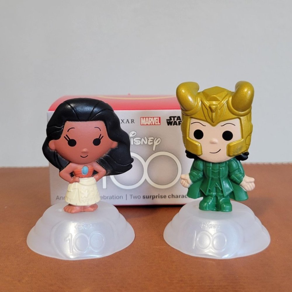 NIB Disney 100 McDonalds Toys - Set of 2 - Loki/Moana